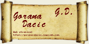 Gorana Dačić vizit kartica